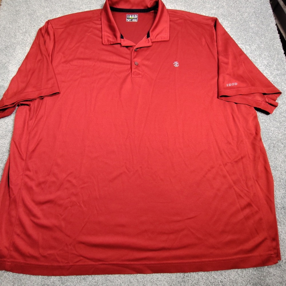 IZOD Golf Polo Shirt Mens 3XLT Performance Mesh Red Short Sleeve Good